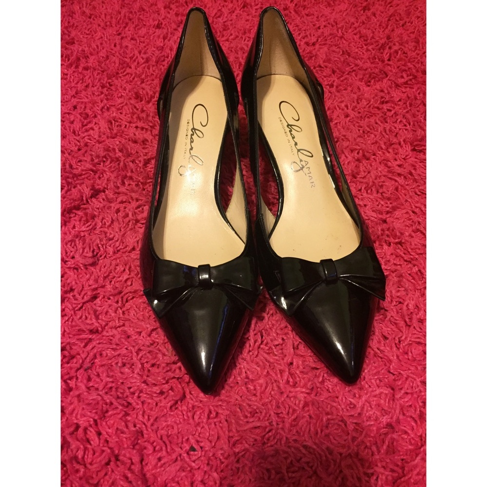 Black Charly amar heels with bow